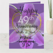 Carte d'anniversaire de mariage 49 ans avec fleur (Devant)