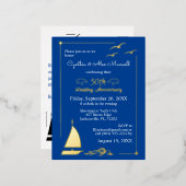 Carte d'anniversaire de mariage 50 ans en or voili (Recto/Verso)