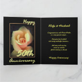 Carte d'anniversaire de mariage 50 ans Grande rose (Intérieur)