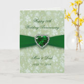 Carte d'anniversaire de mariage 55 ans Bold Damask (Fleur jaune)