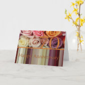 Carte d'anniversaire de mariage 70 ans - Rayure de (Fleur jaune)