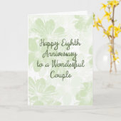 Carte d'anniversaire de mariage 8 ans Fleurs verte (Fleur jaune)