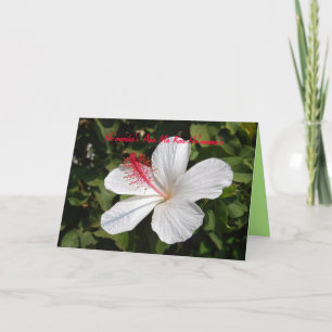 Carte d'anniversaire de mariage aux fleurs d'hibis
