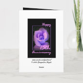 Carte d'anniversaire de mariage avec bourgeon de r (Dos)