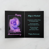 Carte d'anniversaire de mariage avec bourgeon de r (Intérieur)