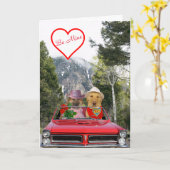 Carte d'anniversaire de mariage avec chiens mignon (Fleur jaune)