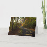 Carte d'anniversaire de mariage Chemin Ensoleillé