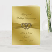 Carte d'anniversaire de mariage classique 50 ans e (Devant)