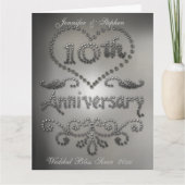 Carte d'anniversaire de mariage de 10 ans à motif  (Devant)
