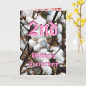 Carte d'anniversaire de mariage de 2 ans - Coton (Fleur jaune)