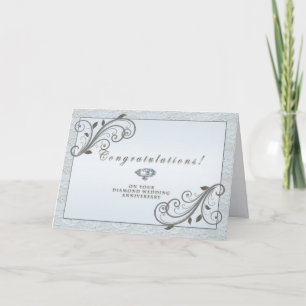 Carte d'anniversaire de mariage de diamant