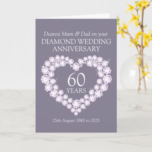 Carte d'anniversaire de mariage de diamant pour ma (Fleur jaune)