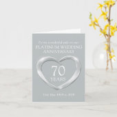 Carte d'anniversaire de mariage de platine pour fe (Fleur jaune)