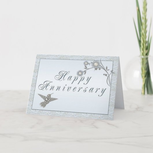 Carte d'anniversaire de mariage Diamond Pearl Humm (Devant)