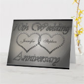 Carte d'anniversaire de mariage en fer-blanc perfo (Fleur jaune)