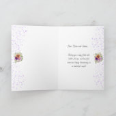 Carte d'anniversaire de mariage Fleurs aquarelles (Intérieur)