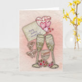 Carte d'anniversaire de mariage joyeux (Fleur jaune)