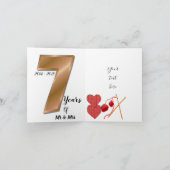Carte d'anniversaire de Mariage personnalisée de 7 (Intérieur)
