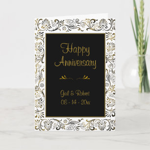 Carte d'anniversaire de mariage photo noir blanc o