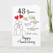 Carte d'anniversaire de mariage pour 43 ans avec b (Devant)