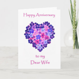 Carte d'anniversaire de mariage pour femme - Fleur