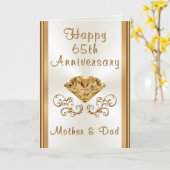 Carte d'anniversaire de mariage pour les 65 ans de (Fleur jaune)