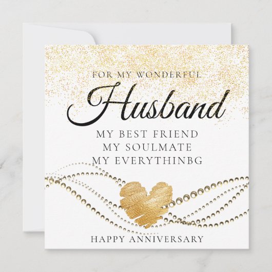 Carte d'anniversaire de mariage pour mari avec des (Devant)