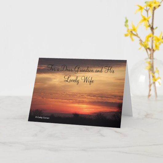 Carte d'anniversaire de mariage pour un petit-fils (Fleur jaune)