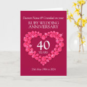 Carte d'anniversaire de mariage rubis pour grands- (Fleur jaune)