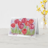 Carte d'anniversaire de mariage Tulipes rouges (Fleur jaune)