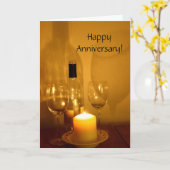Carte d'anniversaire de mariage Verres à vin (Fleur jaune)