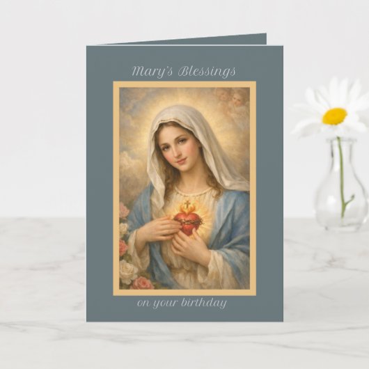 Carte d'anniversaire de Marie Immaculée (Petite plante)