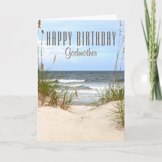 Carte d'anniversaire de marraine de plage (Devant)