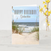 Carte d'anniversaire de marraine de plage (Fleur jaune)