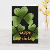 Carte d'anniversaire de mars heureuse shamrock (Fleur jaune)
