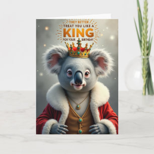 Carte d'anniversaire de marsupial couronné doux