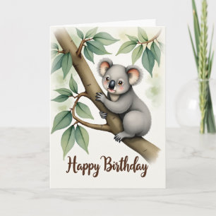 Carte d'anniversaire de marsupial doux et duveteux