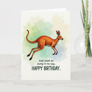 Carte d'anniversaire de marsupial sautant joyeux