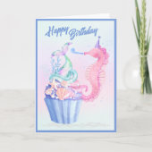 Carte d'anniversaire de Mermaid Tail Cupcake (Devant)