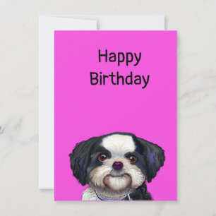 Carte d'anniversaire de mignonette Chien Chien