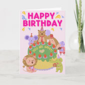 Carte d'anniversaire de mignons animaux (Devant)