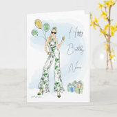 Carte d'anniversaire de mode (Fleur jaune)