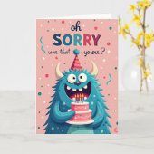 Carte d'anniversaire de monstre drôle (Fleur jaune)