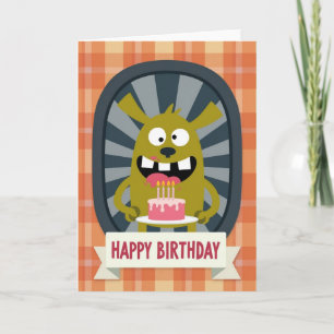 Carte d'anniversaire de monstre fantaisiste