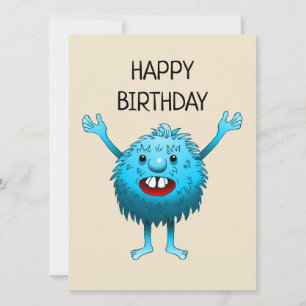 Carte d'anniversaire de monstre mignon