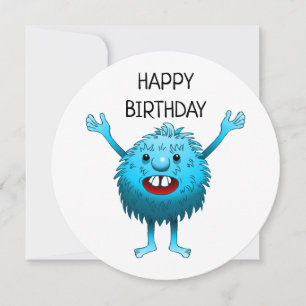 Carte d'anniversaire de monstre mignon et duveteux
