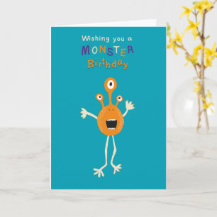Carte d'anniversaire de monstre pour enfants