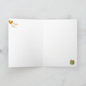 Carte d'anniversaire de monstre vert mignon (Intérieur)