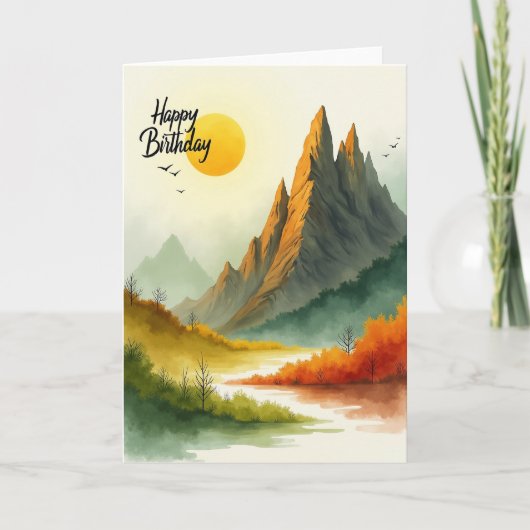 Carte d'anniversaire de montagne (Devant)