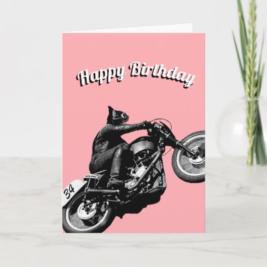 Carte d'anniversaire de motard (Devant)